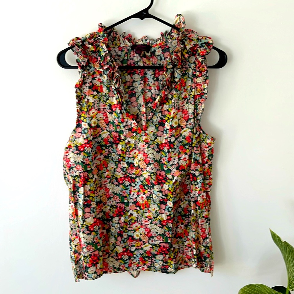 Beautiful, gently used, J. Crew Liberty of London floral blouse, size 14